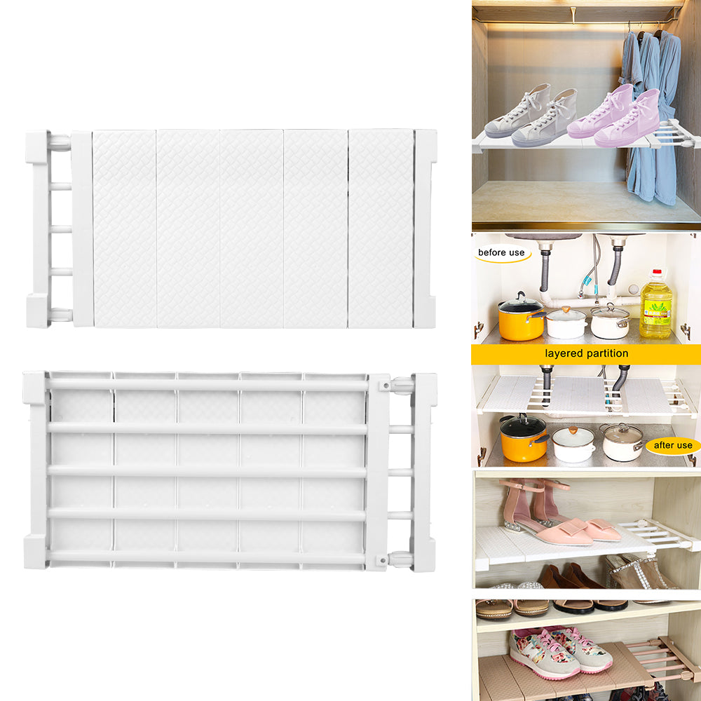 White adjustable cupboard shelf, 50–80 cm — supplier model HOM-63098