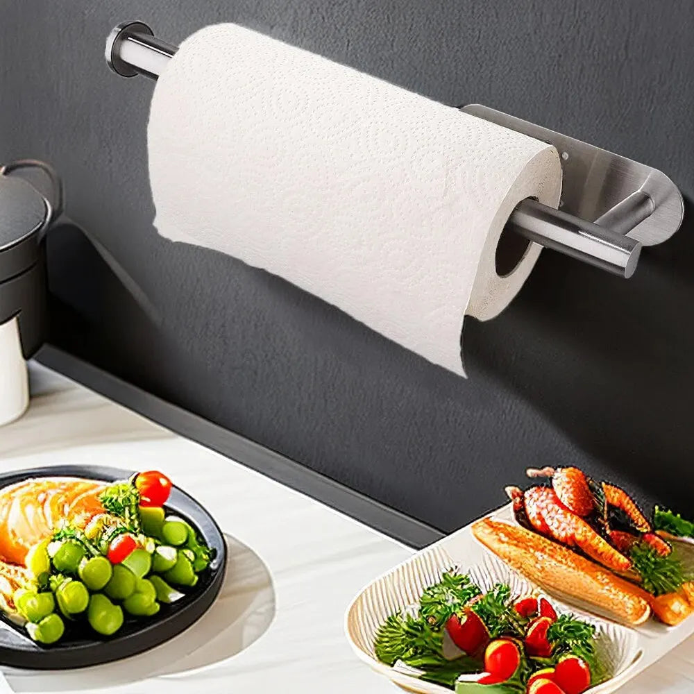 Adhesive Kitchen Roll Holder – Silver