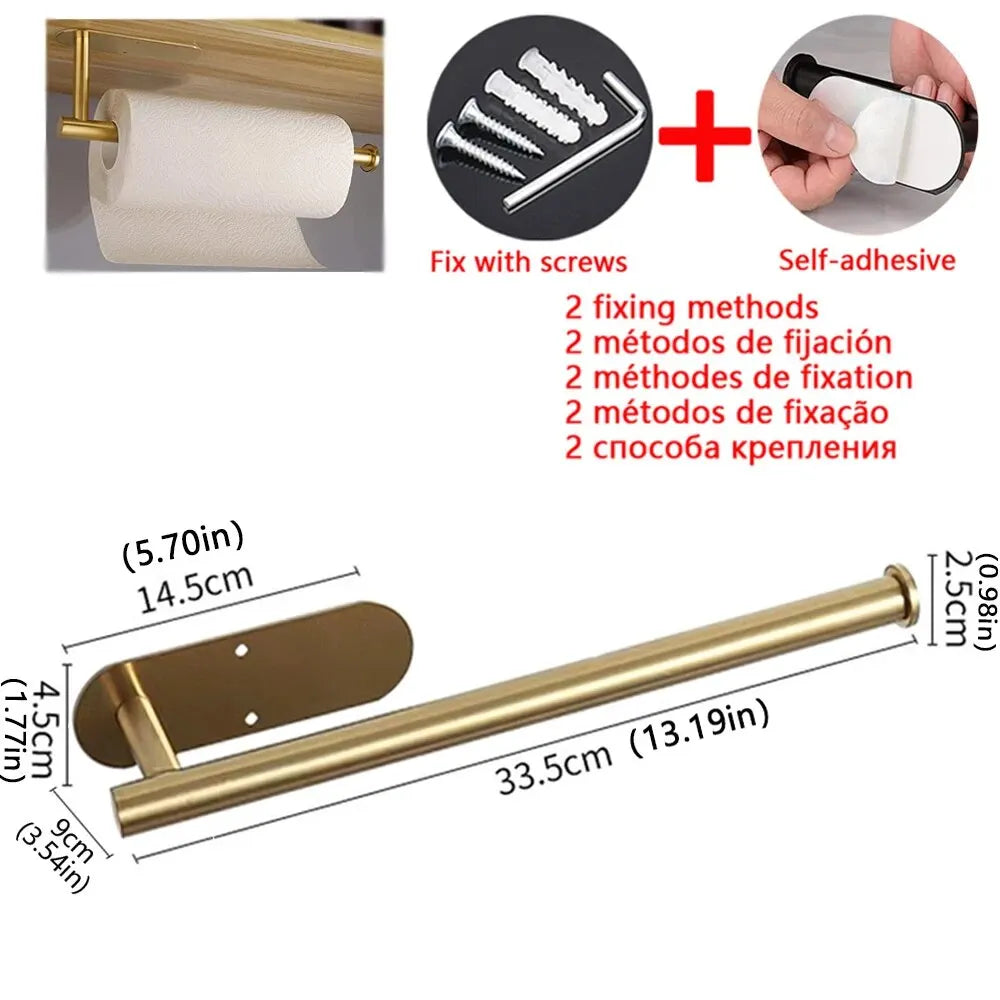 Adhesive Kitchen Roll Holder – Silver