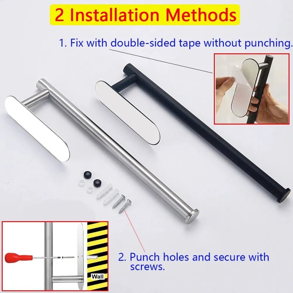 Adhesive Kitchen Roll Holder – Silver