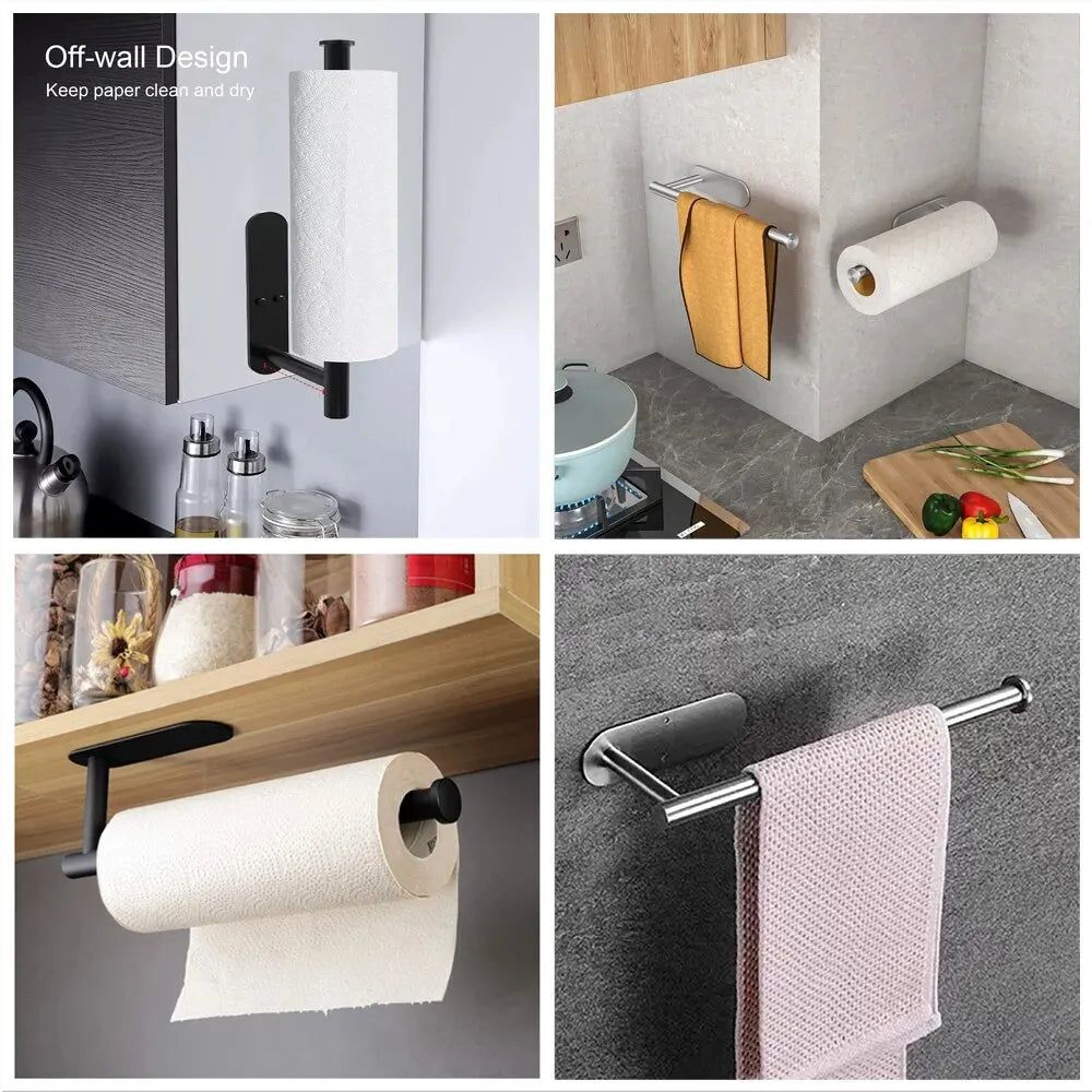 Adhesive Kitchen Roll Holder – Silver