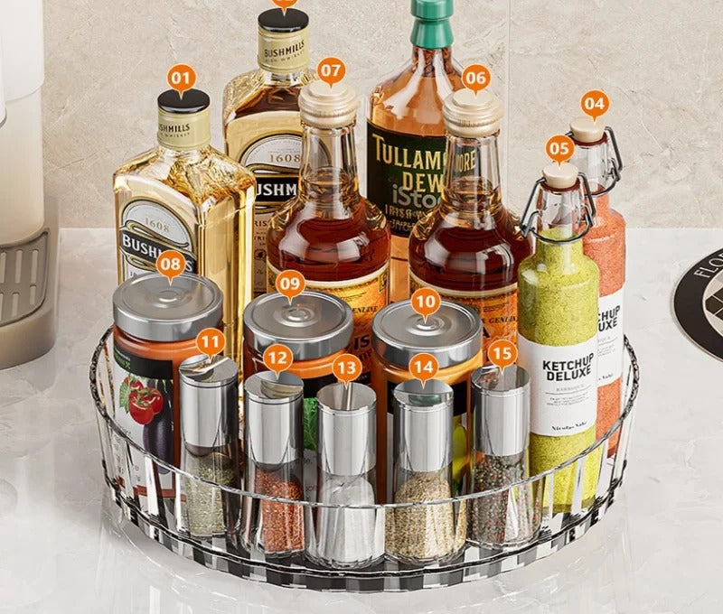 Rotating spice organiser, clear