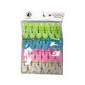 Pack of twenty plastic clothes pegs in assorted colours