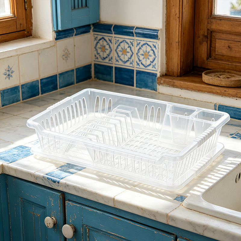 Clear Dish Drainer with Tray